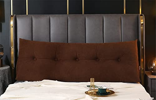 Cojín Triangular para Cabecero Almohada Grande de Pared Cojín Decorativo de Terciopelo con Forma de Cuña Y Funda Extraíble Color Marrón 200 cm