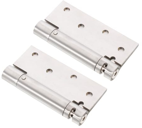 Gatuida 2 piezas Bisagras para Puertas de Acero Inoxidable con Muelle Torsión Cierre Automático Ajustable Doble Acción para Armarios y Puertas Interiores de Unidades