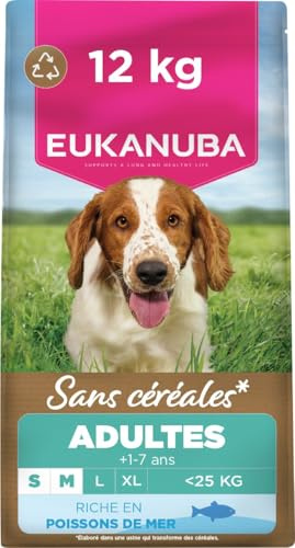 EUKANUBA Chien Adulte Petite/Moyenne sans Céréales Poisson 12 kg