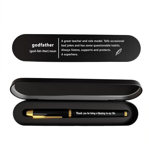 iyaone Godfather Gift - Personalized Engraved Pen, Unique Thank You Gifts for Godfather from Godson or Goddaughter, Father Figure Mentor Birthday Christmas