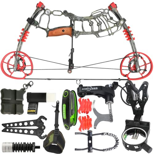 Arco compound doppio uso 30-70 libbre 25-30 regolabile - Compatibile con frecce/palline d'acciaio, tiro con l'arco da caccia e da tiro al bersaglio