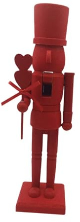 AlluraPet Figura de Soldado de Cascanueces de Madera, Adorno Decorativo Navideño, Decoración Original para Hogar y Árbol- Rojo