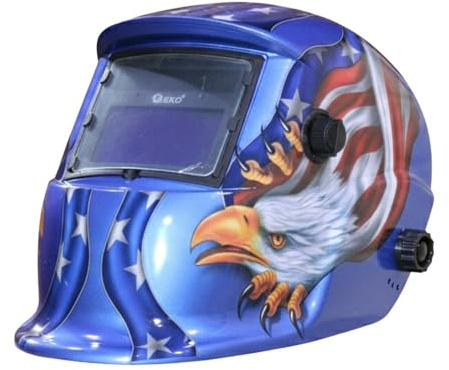Maschera per saldatore professionale auto-oscurante a gradino 9/13 DIN Blu Aquila