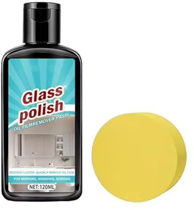 Polierpaste Für Badezimmerglas – 120 Ml Reinigungswachs, Inklusive, Keramik-Edelstahl-Glasmasse | Duschtür, Fliesenspiegel, Terrasse, Haushalt, Oberflächenrestaurierung, Reinigung, Glanz, Wart