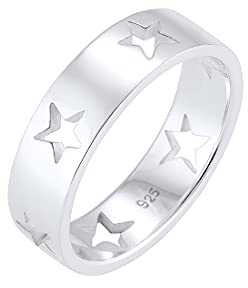 Elli Ring Damen Sterne Astro Cut Out in 925 Sterling Silber