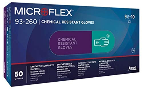 Ansell Microflex 93260100 93-260 Gants jetables triple couche en néoprène et nitrile 7,8 mm Taille L
