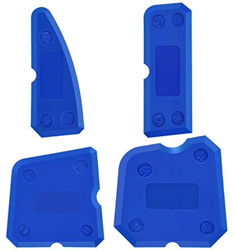 Juego de herramientas de calafateo de silicona de 4 piezas para alisadores de juntas para lechada de sellado de silicona acabado de sellado (azul)