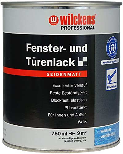 Wilckens Professional Fenster- und Türenlack seidenmatt, 750 ml, Weiß