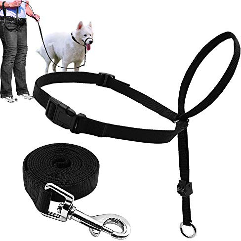 BARKELSS Dog Head Collar, Adjustable Padded Dog Halter to Stop Pulling, Gentle Control on Walks, Includes 1 Leash & Training Guide