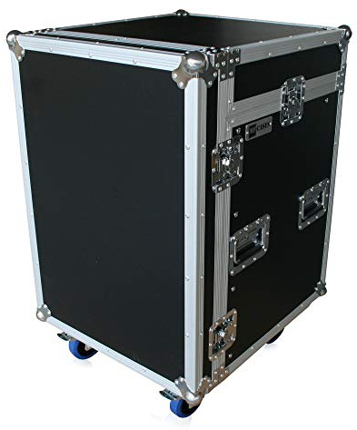 Winkelrack 10HE/10HE oben Notebook-Ablage Laptop Rollen Butterfly Case DJ L-Rack