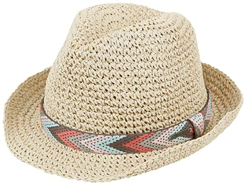 CHILLOUTS Medellin Hut - Trilby Strohhut Herren, 100% Papierstroh, Handgefertigt, Crushable, Adjustable, Sommer Sonnenhut, XS/S-M