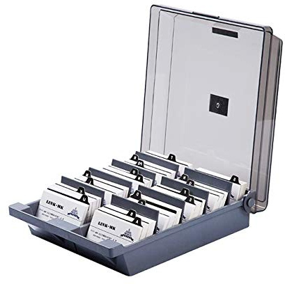 Catekro Business Card Holder Business Card Index Business Card Files Box Storage Box Magnetic Card Classification A-Z Index Four Compartment (1000 cards) | Card Files Box Storage Box Magnetic Card Classification A-Z Index Four Compartment