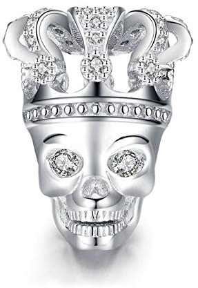 Breloque crâne en argent sterling 925 pour bracelet Pandora, Argent sterling Argent