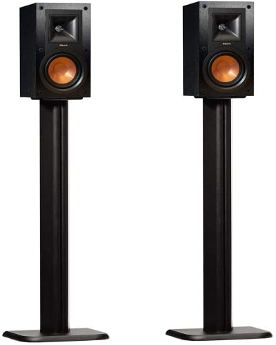 ECHOGEAR Universeller Bücherregal-Lautsprecherständer – vibrationsabsorbierendes MDF-Design, für Klipsch, Polk, JBL u. a., inkl. Kabelmanagement, 20 lbs Tragfähigkeit, Schwarz, EGAV-SFSBP