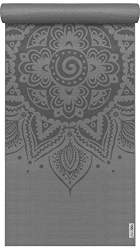 YOGISTAR Yogamatte Basic Art Collection Spiral Mandala 183 x 61 x 0.4 cm Graphit für Yoga