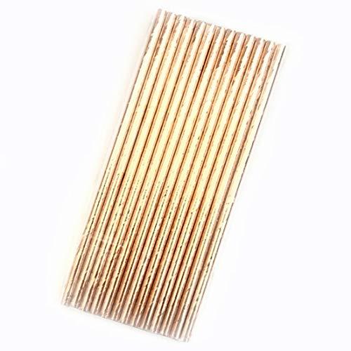 Wuqiang 50 PCS Color degradable Protección Ambiental Herramientas de Papel Rayado de la Paja Desechables Kraft Paja de Cocina (Color : Gold)