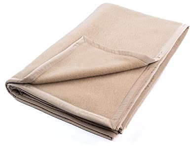 Ritter Decken® Maharani Kamelhaar-Decke 150x220cm | 100% Reines Kamelhaar | Naturbelassen | Temperatuausgleichend | Ideale Tagesdecke | Cremefarben