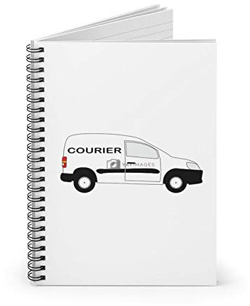 SpreadPassion Small Courier Delivery Van Notebook - Small Courier Delivery Van Journal - Ruled Line Pages - Gift Idea - Gratitude Journal - Memory Book