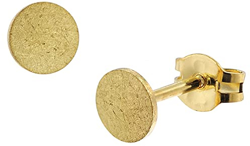 trendor Damen-Ohrringe 333 / 8K Gold Eismatt Ohrstecker ⌀ 5 mm 51029 | Ohrschmuck aus Echtgold für Frauen, zauberhafte Geschenkidee,