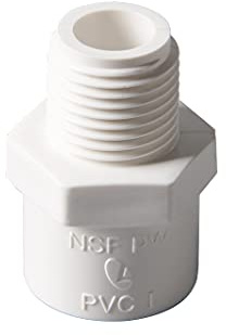 Rainbow Dream 1-Inch PVC Male Adapter Pipe Fitting (Socket x Male Pipe Thread) - 10 Pack, White