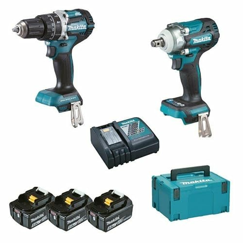 Makita Combo DHP484Z + DTW300Z BL 18V LXT 5Ah 3 Bat. MakPac Marke