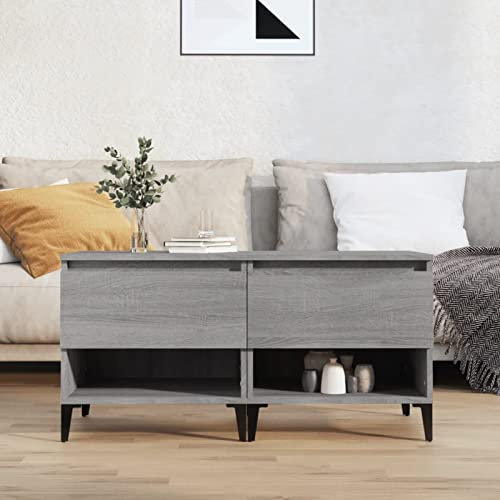 SHUJING Beistelltische 2 STK Sofatablett, Sofatisch, Side Table, Laptoptisch Für Couch, Konsolentisch, Mini Tisch, Kaffeetisch, Beistell Tisch, Grau Sonoma 50x46x50 cm Holzwerkstoff