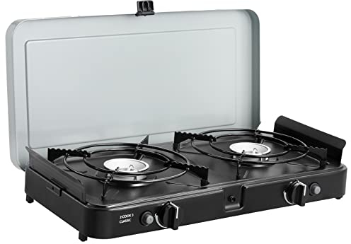 Cadac 2 Cook 3 Classic Camping Double Burner Camping Stove with Lid, Grey (203M1-10-EU)