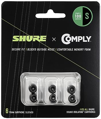 Shure EACYF1-6S Comply 100 Serie schwarzer Schaum, Klein, 6 Pack