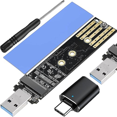 Xiatiaosann Adaptador M.2 a USB NVMe SSD a USB 3.1 Gen2 10 Gbps PCI-E Convertidor Lector M Key y B+M Key para disco duro SSD 2280 2242 2260 2230, piezas de repuesto de carcasa NVMe SSD