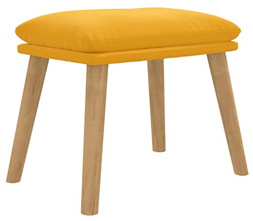 vidaXL Fußhocker Hocker Fußbank Fußstütze Fußschemel Ottomane Sitzhocker Fußablage Polsterhocker Wohnzimmer Senfgelb 45x29,5x35cm Samt