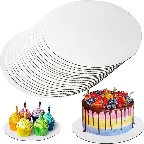 Comforty 10 Stück Tortenunterlage Rund 20cm, Cake Board Weiß, Premium Tortenplatte Pappe für Kuchen und Torten