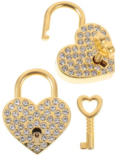 Mikikit 3 Sets Metall-vorhängeschloss Mit Herz Und Schlüssel Schlösser Für Schmuckschatulle Gepäck Tagebuch Handtasche 2 Stück * 3