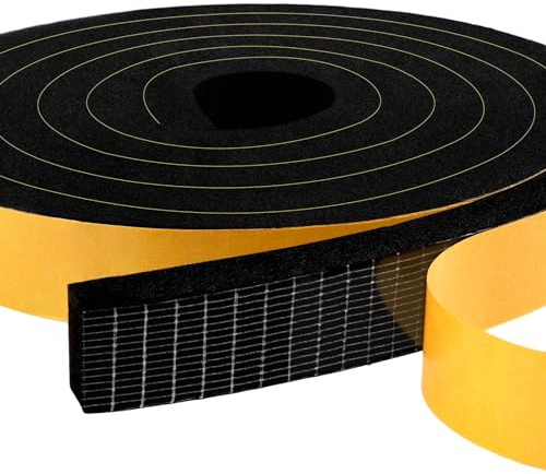 High Density Weather Stripping 3/4 in x 3/8 in, Weatherproof Foam Insulation Tape, Anti Collision Seal Strip Weatherstrips for Windows Storm Doors, 2 Rolls Total 13Ft