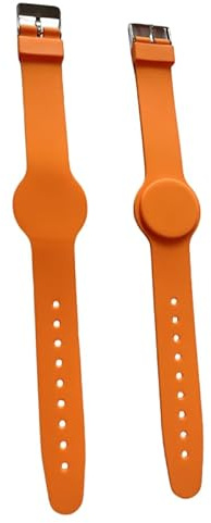 JYJRFID Lot de 5 Bracelets RFID Silicone Étanches Réglables 13,56 MHz Classic 1K NFC, Contrôle d'Accès, Orange