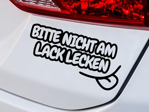 KLEBEKÖNIG lustiger Autoaufkleber - Bitte nicht am Lack lecken - Tuning Aufkleber Sticker sprüche Stickerbomb Heckscheibenaufkleber Jdm lustige Auto-Aufkleber Fahrzeug Dekor