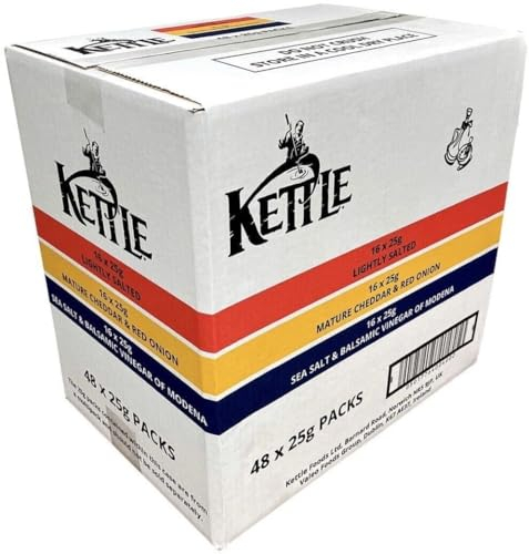 Kettle Hand Cooked Potato Chips Take Home Variety Box, 48 x 25g | by IDEAONIC