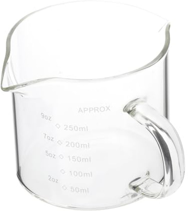 predolo Bicchiere Dosatore per caffè Espresso, Tazza, Doppio Beccuccio, Caraffa per Barman, 250 Ml