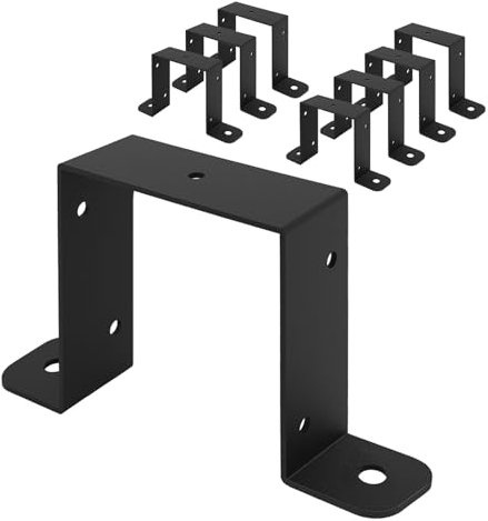 Wpbhk Lot de 8 attaches de poteau de 10,2 x 10,2 cm, support de fixation de poteau de clôture carré pour poteau de 4 x 4