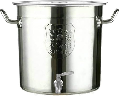 Olla grande de acero inoxidable con tapa, ollas extra de cocina, 30 L