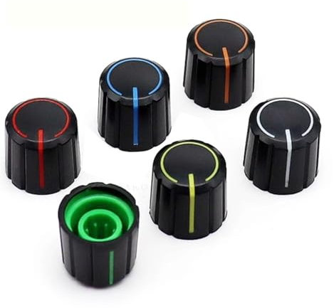 REIUAFWYGV 10 pcs 15x13.5mm Black+whitte Flag Knob Cap Potentiometer Encoder Knob Flower Shaped Inner Hole 6mm