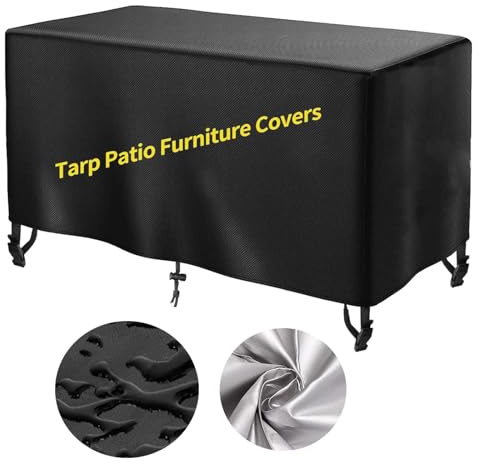 OOOXZO Housse de Protection Table de Jardin 100x60x80cm/LxWxH, Imperméable, Coupe-Vent, Anti-UV, Housse Salon de Jardin Exterieur, 600D Oxford