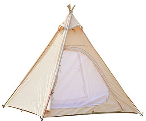 Indianer Tipi Zelt für 4 Personen mit Sonnenschutz Wasserdicht Baumwolle Jurte Zelt für Bergsteigen und Wandern