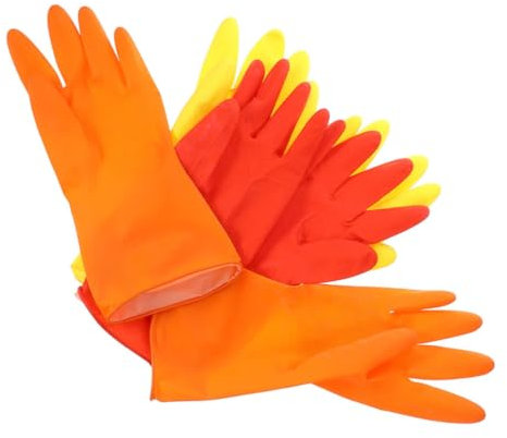 BEBEMOKO Haushaltsreinigungshandschuhe 6 Stück Geschirrspülhandschuhe Gummifäustlinge Geschirrreinigungshandschuhe Wiederverwendbar Bequem