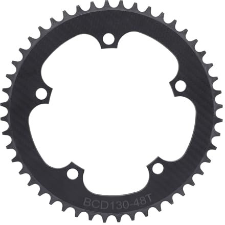 Drfeify Carbonfaser-Kettenblatt mit 48 Zähnen, Kraftvoller Pedalleistung, Schmaler Breiter Zahn, Rennrad-Klappräder, 130 BCD für Radsportbegeisterte