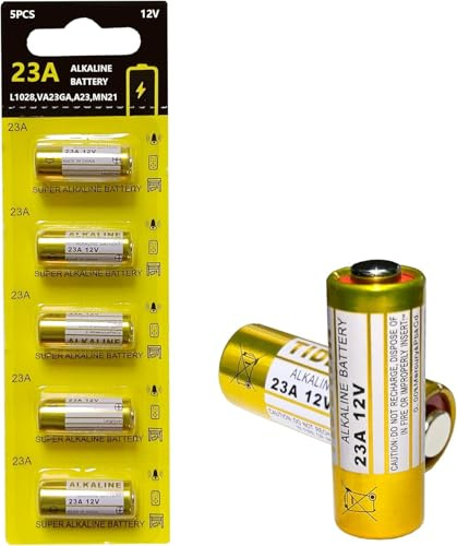 23A A23 A23s 12V Batterie 5 Stück | Alkaline 12 Volt Batterien Mn21/23 L1028 L1028f V23GA LRV08 LR23 8LR932, füR Fernbedienung, Deckenventilator Fernbedienung