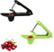 Cherry Pitter Tool 2pcs Cherry Stoner Remover Tool Multi-Function Fruit Corer & Pitter Pip Remover Dates Pitting Device with Stainless Steel Rod, for Making Cherries Olives Jam (Black + Green)