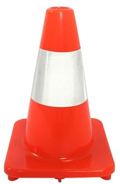 EOTRERANQ 5 Pcs Traffic Cone PVC with Base Road Safety Reflective Traffic | High Visibility Red Street Cone | Portable Wind Resistant Traffic Cone with Base(28x28x45cm)