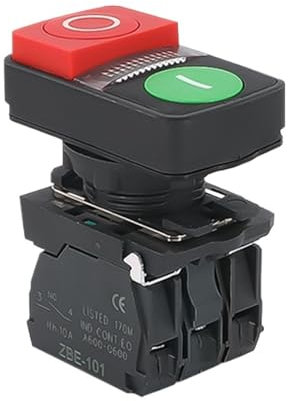 1 pz XB5 illuminato pulsante a doppia chiave interruttore momentaneo tensione 220 V 24 V avvio arresto reset con lampada 22 mm 1NO1NC(2,220V)