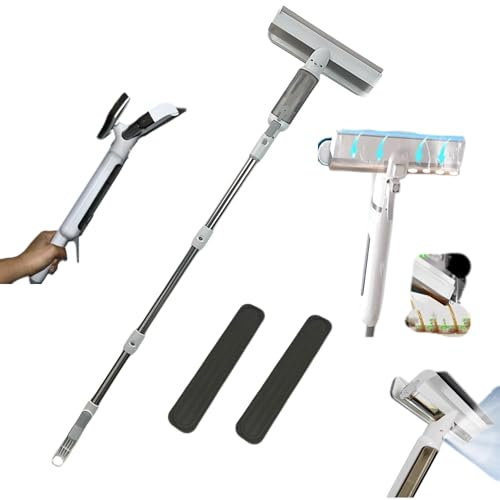 Hooha Fensterabzieher ，Einstellbare Waschbürste Profi fensterabzieher Profi，Abwassersammler Wasserschieber， Abzieher klein，für Geeignet Hochhaus-, Erdgeschoss- und Fenster zu Hause 149CM