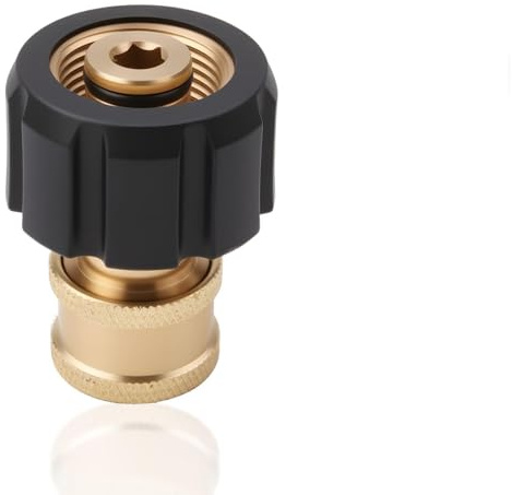 M22 Female to 1/4 Pressure Washer Adapter, Heavy-Duty Quick Coupling Brass Connector with Internal Thread Connecting Parts, Hose for High-Pressure Cleaning Systems